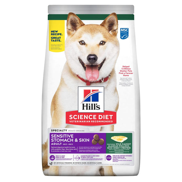 Hill's Science Diet Adult Sensitive Stomach & Skin Pollock Meal & Insect Recipe Dog Food
