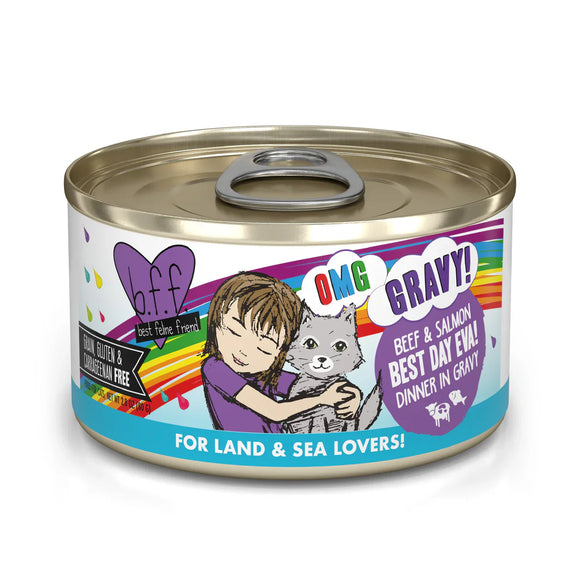 Weruva BFF OMG Gravy  Beef & Salmon Best Day Eva! Dinner in Gravy Wet Cat Food