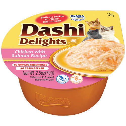 Inaba Dashi Delights Chicken with Salmon Recipe Cat Treats (2.5 oz)