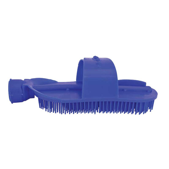 Partrade Plastic Curry Comb With Strap and Hose Attachment (Blue)