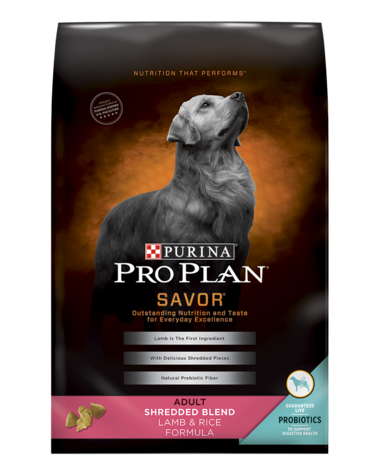 Purina Pro Plan Savor Shredded Blend Lamb & Rice With Probiotics Formula Adult Dry Dog Food