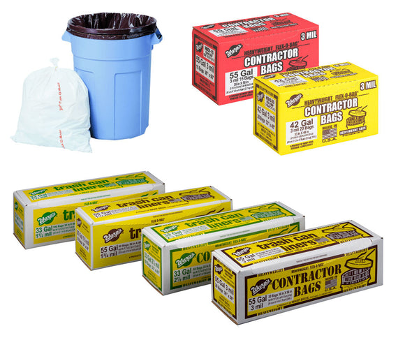 Warp Brothers Flex-O-Bag® Trash Can Liners And Contractor Bags 3 mil. 42 gal.
